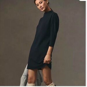 Anthropologie Stateside Black Micro Modal Fleece Dress NWT Size M